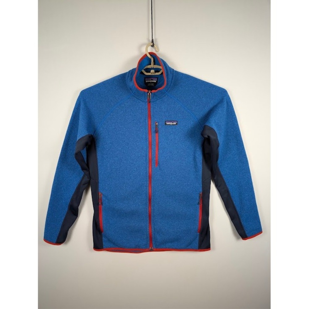 Patagonia Better Sweater Hybrid Jacket Mens L Blue Red Full Zip Fleece EUC